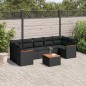 vidaXL 8-tlg. Garten-Sofagarnitur mit Kissen Schwarz Poly Rattan vidaXL 8-tlg. Garten-Sofagarnitur mit Kissen Schwarz Poly Rattan
