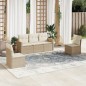 vidaXL 5-tlg. Garten-Sofagarnitur mit Kissen Beige Poly Rattan vidaXL 5-tlg. Garten-Sofagarnitur mit Kissen Beige Poly Rattan