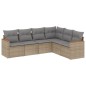 vidaXL 6-tlg. Garten-Sofagarnitur mit Kissen Beige Poly Rattan vidaXL 6-tlg. Garten-Sofagarnitur mit Kissen Beige Poly Rattan