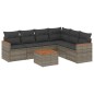 vidaXL 7-tlg. Garten-Sofagarnitur mit Kissen Grau Poly Rattan vidaXL 7-tlg. Garten-Sofagarnitur mit Kissen Grau Poly Rattan