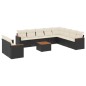 vidaXL 11-tlg. Garten-Sofagarnitur mit Kissen Schwarz Poly Rattan vidaXL 11-tlg. Garten-Sofagarnitur mit Kissen Schwarz Poly Rattan