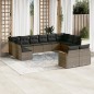 vidaXL 12-tlg. Garten-Sofagarnitur mit Kissen Grau Poly Rattan vidaXL 12-tlg. Garten-Sofagarnitur mit Kissen Grau Poly Rattan