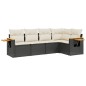vidaXL 5-tlg. Garten-Sofagarnitur mit Kissen Schwarz Poly Rattan vidaXL 5-tlg. Garten-Sofagarnitur mit Kissen Schwarz Poly Rattan