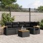 vidaXL 6-tlg. Garten-Sofagarnitur mit Kissen Schwarz Poly Rattan vidaXL 6-tlg. Garten-Sofagarnitur mit Kissen Schwarz Poly Rattan