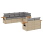 vidaXL 7-tlg. Garten-Sofagarnitur mit Kissen Beige Poly Rattan vidaXL 7-tlg. Garten-Sofagarnitur mit Kissen Beige Poly Rattan