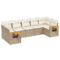 vidaXL 7-tlg. Garten-Sofagarnitur mit Kissen Beige Poly Rattan vidaXL 7-tlg. Garten-Sofagarnitur mit Kissen Beige Poly Rattan