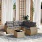 vidaXL 6-tlg. Garten-Sofagarnitur mit Kissen Beige Poly Rattan vidaXL 6-tlg. Garten-Sofagarnitur mit Kissen Beige Poly Rattan