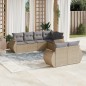 vidaXL 7-tlg. Garten-Sofagarnitur mit Kissen Beige Poly Rattan vidaXL 7-tlg. Garten-Sofagarnitur mit Kissen Beige Poly Rattan