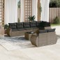 vidaXL 9-tlg. Garten-Sofagarnitur mit Kissen Grau Poly Rattan vidaXL 9-tlg. Garten-Sofagarnitur mit Kissen Grau Poly Rattan