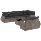 vidaXL 9-tlg. Garten-Sofagarnitur mit Kissen Grau Poly Rattan vidaXL 9-tlg. Garten-Sofagarnitur mit Kissen Grau Poly Rattan