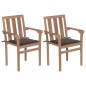 vidaXL Gartenstühle 2 Stk. mit Taupe Kissen Teak Massivholz vidaXL Gartenstühle 2 Stk. mit Taupe Kissen Teak Massivholz