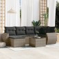 vidaXL 7-tlg. Garten-Sofagarnitur mit Kissen Grau Poly Rattan vidaXL 7-tlg. Garten-Sofagarnitur mit Kissen Grau Poly Rattan