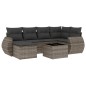 vidaXL 7-tlg. Garten-Sofagarnitur mit Kissen Grau Poly Rattan vidaXL 7-tlg. Garten-Sofagarnitur mit Kissen Grau Poly Rattan