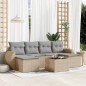 vidaXL 7-tlg. Garten-Sofagarnitur mit Kissen Beige Poly Rattan vidaXL 7-tlg. Garten-Sofagarnitur mit Kissen Beige Poly Rattan