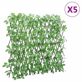 vidaXL Rankgitter mit Künstlichem Efeu 5 Stk. Erweiterbar 180x65 cm