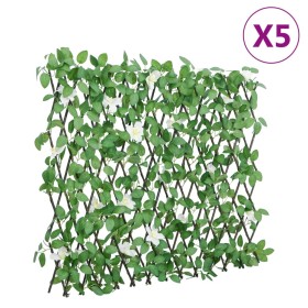 vidaXL Rankgitter mit Künstlichem Efeu 5 Stk. Erweiterbar 186x30 cm