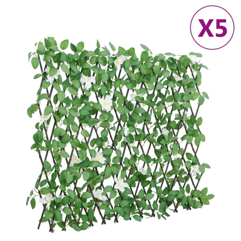 vidaXL Rankgitter mit Künstlichem Efeu 5 Stk. Erweiterbar 186x30 cm vidaXL Rankgitter mit Künstlichem Efeu 5 Stk. Erweiterbar 186x30 cm