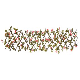 vidaXL Rankgitter mit Künstlichem Efeu Erweiterbar Dunkelrosa 180x30cm