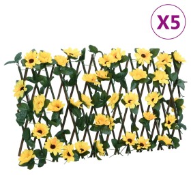vidaXL Rankgitter mit Künstlichem Efeu 5 Stk. Erweiterbar 180x30 cm
