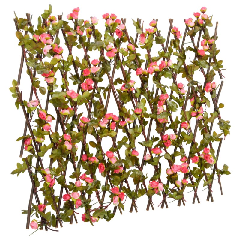 vidaXL Rankgitter mit Künstlichem Efeu Erweiterbar Dunkelrosa 180x60cm vidaXL Rankgitter mit Künstlichem Efeu Erweiterbar Dunkelrosa 180x60cm