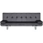 Schlafsofa mit 2 Kissen Kunstleder Ausziehbar Schwarz Schlafsofa mit 2 Kissen Kunstleder Ausziehbar Schwarz