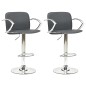 vidaXL Barhocker 2 Stk. Grau Kunstleder vidaXL Barhocker 2 Stk. Grau Kunstleder