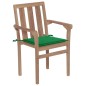 Gartenstühle 2 Stk. mit Grünen Kissen Teak Massivholz Gartenstühle 2 Stk. mit Grünen Kissen Teak Massivholz