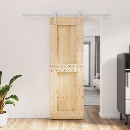 vidaXL Schiebetür mit Beschlag 70x210 cm Massivholz Kiefer