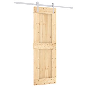 vidaXL Schiebetür mit Beschlag 70x210 cm Massivholz Kiefer
