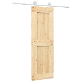 vidaXL Schiebetür mit Beschlag 70x210 cm Massivholz Kiefer