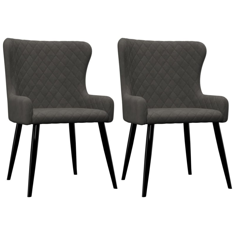 vidaXL Esszimmerstühle 2 Stk. Grau Samt vidaXL Esszimmerstühle 2 Stk. Grau Samt