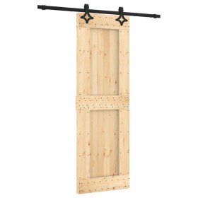 vidaXL Schiebetür mit Beschlag 70x210 cm Massivholz Kiefer