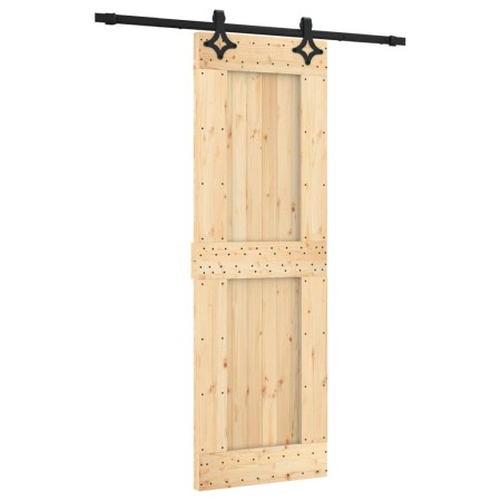 vidaXL Schiebetür mit Beschlag 70x210 cm Massivholz Kiefer