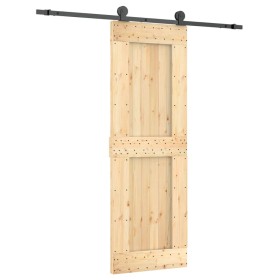 vidaXL Schiebetür mit Beschlag 70x210 cm Massivholz Kiefer
