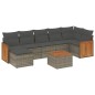 vidaXL 8-tlg. Garten-Sofagarnitur mit Kissen Grau Poly Rattan vidaXL 8-tlg. Garten-Sofagarnitur mit Kissen Grau Poly Rattan