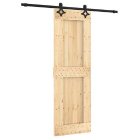 vidaXL Schiebetür mit Beschlag 70x210 cm Massivholz Kiefer