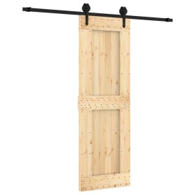 vidaXL Schiebetür mit Beschlag 70x210 cm Massivholz Kiefer