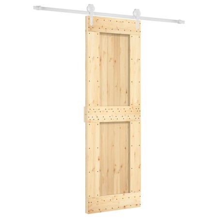 vidaXL Schiebetür mit Beschlag 70x210 cm Massivholz Kiefer