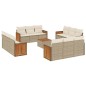 vidaXL 13-tlg. Garten-Sofagarnitur mit Kissen Beige Poly Rattan vidaXL 13-tlg. Garten-Sofagarnitur mit Kissen Beige Poly Rattan