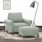 vidaXL Sessel mit Hocker Hellgrau 60 cm Samt vidaXL Sessel mit Hocker Hellgrau 60 cm Samt