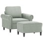 vidaXL Sessel mit Hocker Hellgrau 60 cm Samt vidaXL Sessel mit Hocker Hellgrau 60 cm Samt
