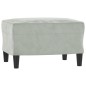 vidaXL Sessel mit Hocker Hellgrau 60 cm Samt vidaXL Sessel mit Hocker Hellgrau 60 cm Samt