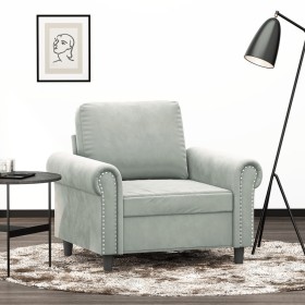 vidaXL Sessel Hellgrau 60 cm Samt