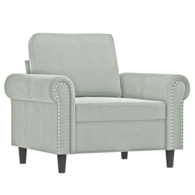 vidaXL Sessel Hellgrau 60 cm Samt