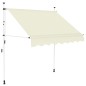 vidaXL Einziehbare Markise Handbetrieben 150 cm Cremeweiß vidaXL Einziehbare Markise Handbetrieben 150 cm Cremeweiß