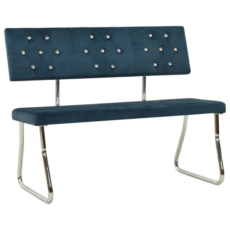 Sitzbank 110 cm Blau Samt Sitzbank 110 cm Blau Samt