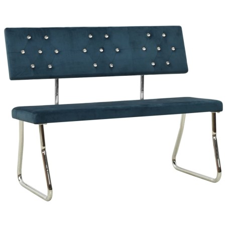 Sitzbank 110 cm Blau Samt