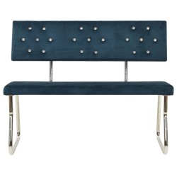 Sitzbank 110 cm Blau Samt