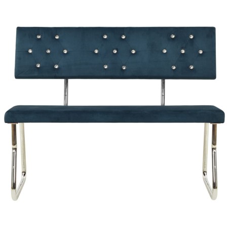 Sitzbank 110 cm Blau Samt