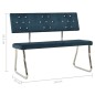 Sitzbank 110 cm Blau Samt Sitzbank 110 cm Blau Samt